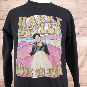 Harry Styles Love On Tour Sweatshirt Mens Medium Black Concert Crewneck Pullover